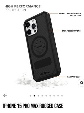 Rugged Protective Case for iPhone 15 Pro Max — Black